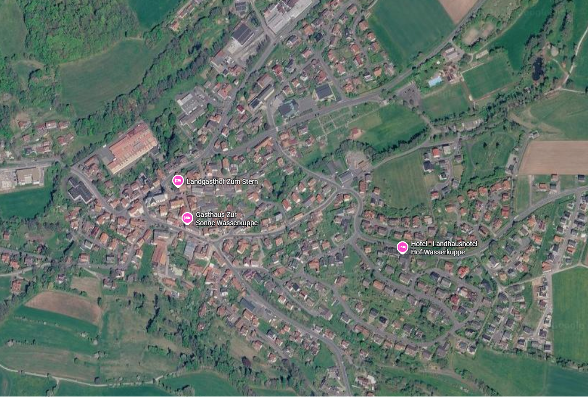 Google Maps view of Poppenhausen village centre